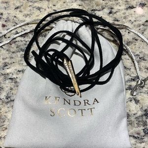 Kendra Scott Black Leather Choker Necklace